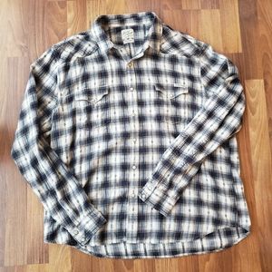 Lucky Brand Plaid Flannel Western Shirt